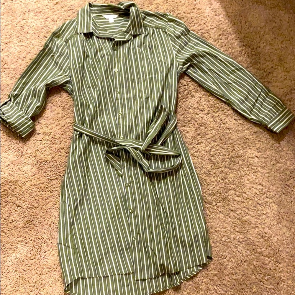 Long sleeve button down dress